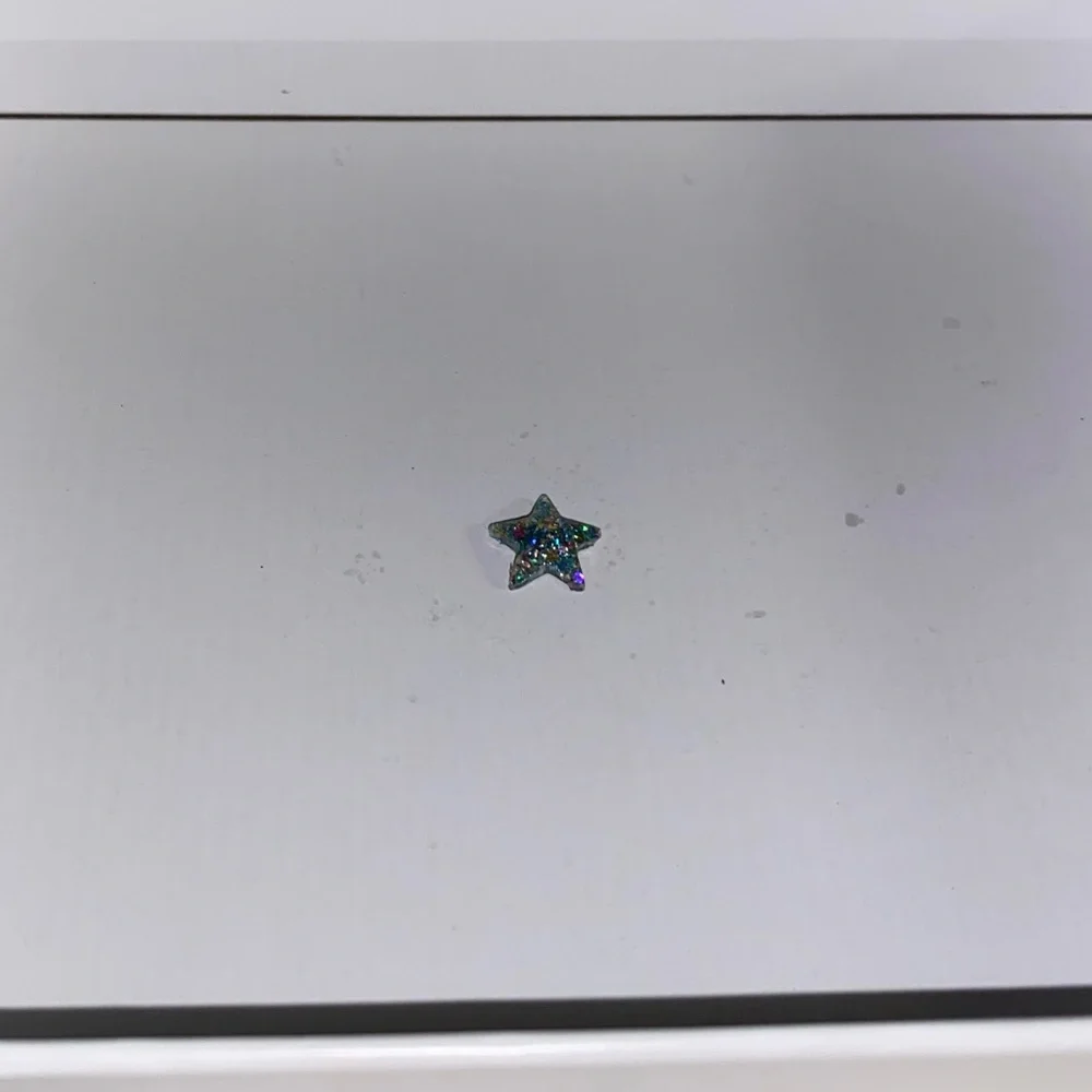 10pcs 3D Nail Charms Blue Multicolor Glitter Large Stars -Made for All Lengths